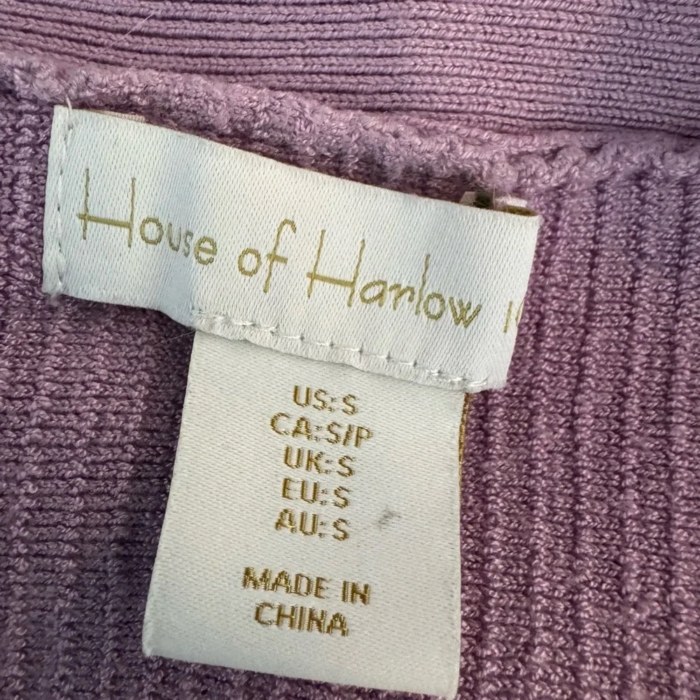 House of Harlow 1960 Purple Ribbed Knit Halter Top Size Small